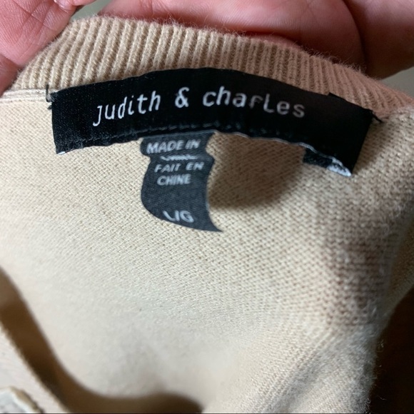 Judith & Charles Sweater Leather Cashmere Blend Sz L (real Sz S/M) Quiet Luxury - Picture 7 of 10